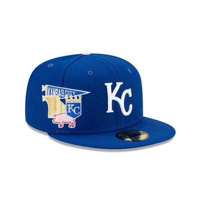 Blue Kansas City Royals Hat - New Era MLB City Patch 59FIFTY Fitted Caps USA9053264